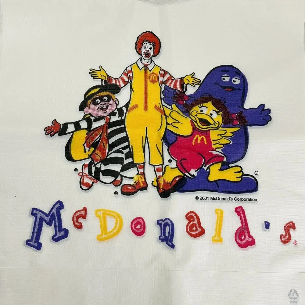 7 McDonald's Grimace Ronald Hamburglar Birdie Restaurant Plastic Bib Vintage Lot